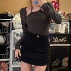 Camisole Top / Shrug / Drawstring Denim Pencil Skirt / Set