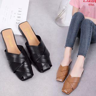 Cross Strap Flat Mules