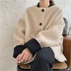 Color-block Loose-fit Jacket Off-white - One Size