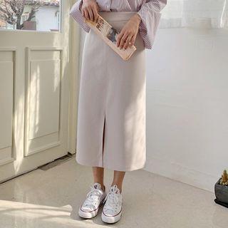 Slashed H-line Long Skirt