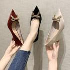 Bow-accent Pointed High-heel Pumps