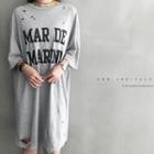 Distressed Lettering T-shirt Dress
