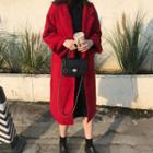 Woolen Long Coat Red - One Size