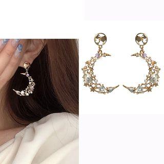Faux Crystal Moon Dangle Earring
