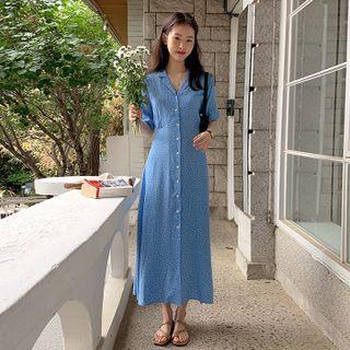 Polka-dot Long Shirtdress