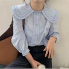 Pleated Peter Pan Collar Blouse