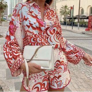 Patterned Shirt / Shorts / Harem Pants / Scarf