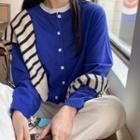 Plus Size Basic Round-neck Cardigan