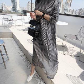 Plus Size Boatneck Stripe T-shirt Dress
