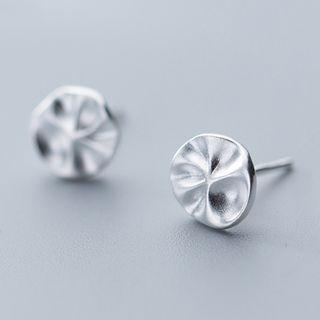 925 Sterling Silver Lotus Leaf Stud Earring As Shown In Figure - One Size