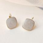 Square Glaze Earring 1 Pair - 1858 - White - One Size