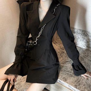 Bell-sleeve Mini A-line Blazer Dress