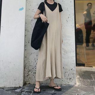 V-neck Cropped Wide-leg Jumper Pants
