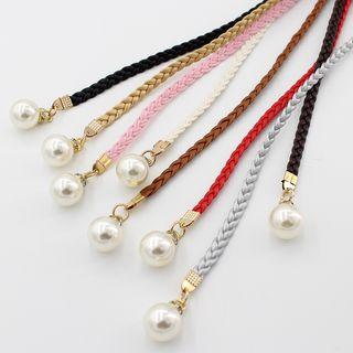 Faux Pearl Thin Belt
