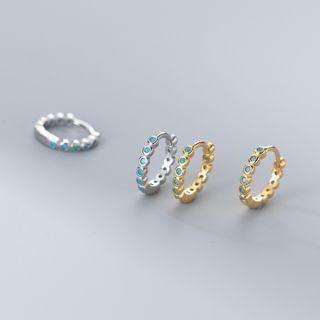 Turquoise Sterling Silver Hoop Earring