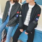 Couple Matching Patched Zip Jacket