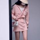 Cropped Zip-up Hoodie / Mini A-line Skirt