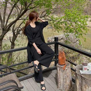 Cardigan & Tank Top & Pants Matching Set