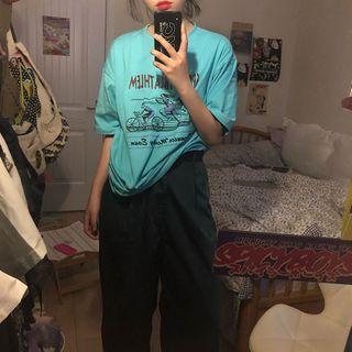 Short-sleeve Bicycle Print T-shirt As Shown In Figure - One Size