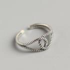 Knotted Open Ring Silver - One Size