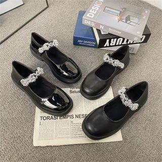 Platform Beaded Mary Janes