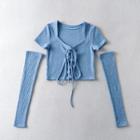 Set: Short-sleeve Top + Oversleeves
