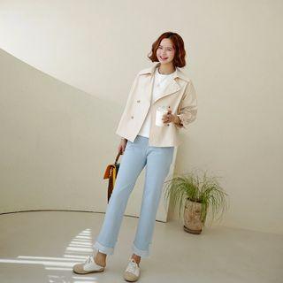Double-breasted Banded-sleeve Parka