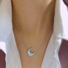 Moon Shell Pendant Alloy Necklace