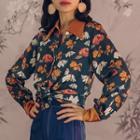 Long-sleeve Floral Printed Shirt