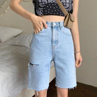 Washed Distressed Denim Shorts (various Designs)