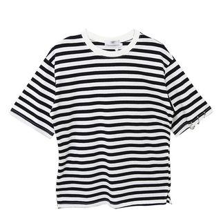 Short-sleeve Hooped Striped T-shirt