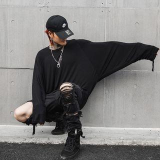 Long-sleeve Tie Cuff T-shirt