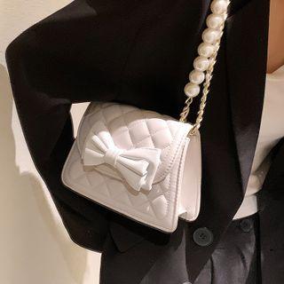 Faux Pearl Bow Quilted Crossbody Bag (various Designs)