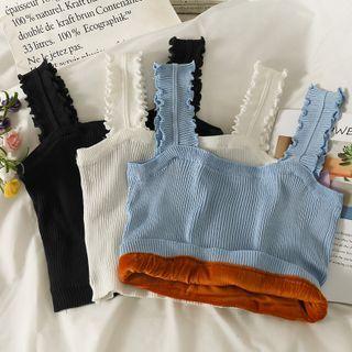 Fleece-lined Rib-knit Tank Top