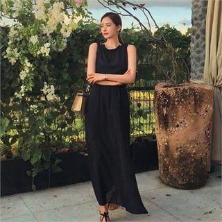 Tie-strap Chiffon Maxi Pinafore Dress