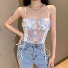 Floral Lace Panel Camisole Top