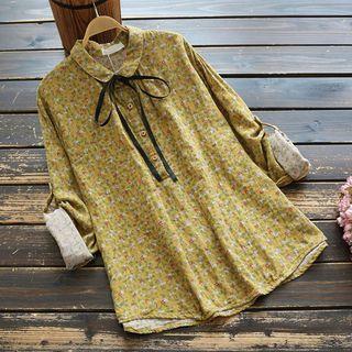 Long-sleeve Floral-print Overhead Shirt