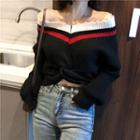 Boatneck Knotted Crop Sweater