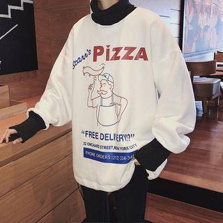 Cartoon Print Turtleneck Sweatshirt