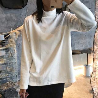 Long Sleeve Semi Collar Plain T-shirt