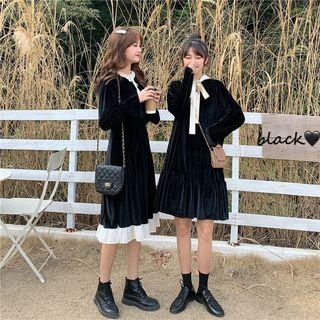 Long Sleeve Velvet Dress