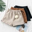Pompom-accent Wool Shorts