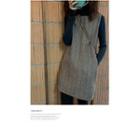 Sleeveless Plaid Mini Dress Coffee - One Size