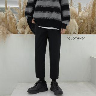 High-waist Straight Cut Woolen Pants