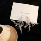 Faux Pearl Lace Fringed Earring 1 Pair - As Shown In Figure - One Size