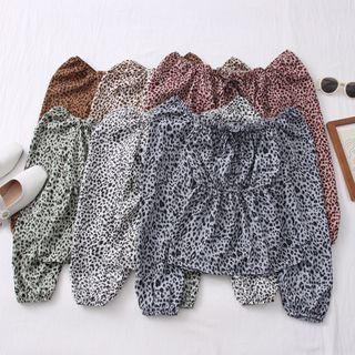 Off-shoulder Leopard-print Crop Top In 6 Colors