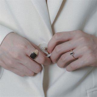 Glaze Square Alloy Ring