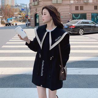 Double-layered Collar Color Block Jacket