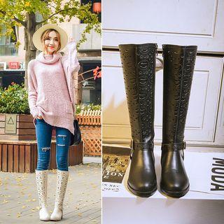 Perforated Tall Boots