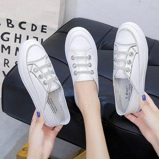 Rhinestone Contrast Stitch Sneakers